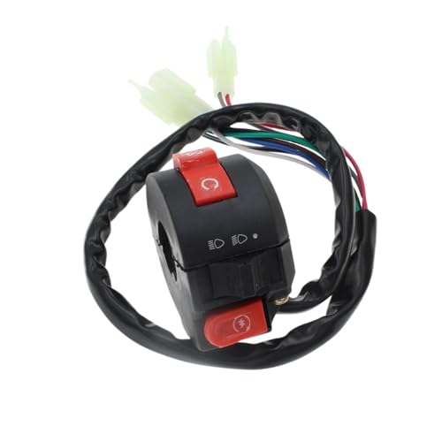 Steuerschalter für Motorradlenker Lenker-Elektrostart-Flammendurchschlag-Dimmer-Lichtknopfschalter-Baugruppe Für 50 Cc, 70 Cc, 90 Cc, 110 Cc, 125 Cc, ATV, Quad von KKMNAIF