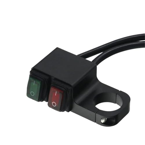 Steuerschalter für Motorradlenker Motorrad ATV 22mm Lenker Doppel Control Kill Button Schalter Scheinwerfer Gefahr Bremse Nebel Licht Schalter von KKMNAIF