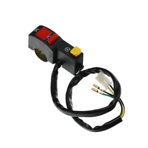 Steuerschalter für Motorradlenker Motorrad-Lenker-Elektrostarter-Stopp-ATV-Flammendurchschlagschalter 4-Draht-Anschluss Hupenlichtschalter Steuerschalter für Motorradlenker Motorrad-Lenker-Elektrostarter-Stopp-ATV-Flammendurchschlagschalter 4-Draht-Anschluss Hupenlichtschalter von KKMNAIF