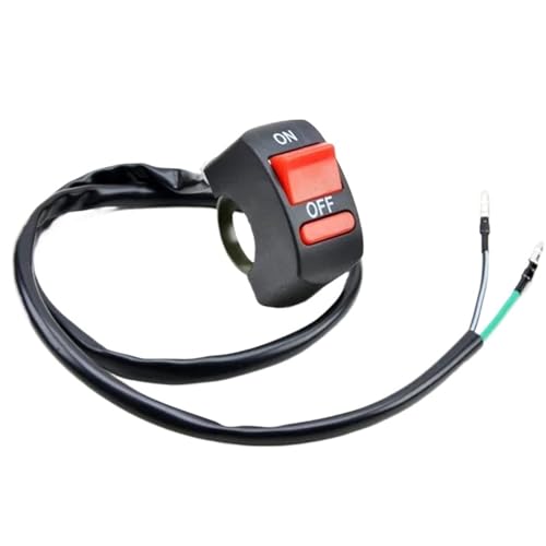 Steuerschalter für Motorradlenker Universeller Motorrad-Lenker-Flammendurchschlagschalter EIN/AUS-Taste Für Moto Motor ATV Bike von KKMNAIF