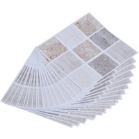 Kkmoon - 18-teiliges 3D-Marmor-Mosaik-Fliesenset (10x10cm) - Selbstklebende Wandfolie für Küche & Badezimmer (Design 006, wasserfester Haftstick) von KKMOON