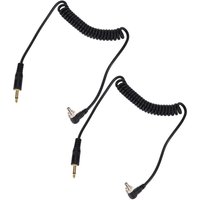 Kkmoon - 2pcs Universal 3.5mm zum männlichen Flash pc Sync Kabel Coiled Kabel mit Schraubverschluss für Digitalkameras von KKMOON