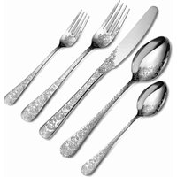 Geschenkset mit 20 silbernen Besteckteilen - Service für 4 Personen - Elegantes Design für Hochzeiten, Empfänge oder stilvolle Dinner von KKMOON