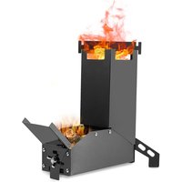 Decdeal Outdoor zusammenklappbares Holz aus rostfreiem Stahl Raketenofen Rucksacklager Camp Zelt von KKMOON