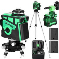 Kkmoon - Selbstnivellierendes 3D-Laser-Nivelliergerät mit 12 Linien für vertikale und horizontale Linien mit 1,2 m und 3 Höhen verstellbarem Stativ von KKMOON