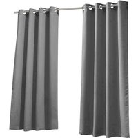 Moderne, schlichte, einfarbige Vorhänge für den Heimgebrauch, Grau 132 cm x 214 cm von KKMOON