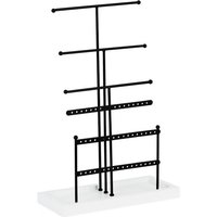Kkmoon - Modulares Schmuckorganizer 6-stöckig - Multifunktionaler Schmuckhalter (schwarz) - Präsentierständer für Halsketten, Armbänder, Ringe und von KKMOON