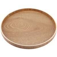 Rundes Holz-Serviertablett (30cm Durchmesser) – Naturholz-Optik – Ideal für Tee, Obst, Snacks & Deko – Leicht & stabil – Vielseitig für Wohnzimmer, von KKMOON