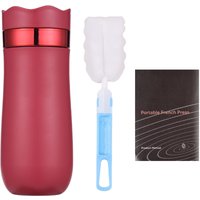 Tragbare Kaffee-Teekanne mit Wassertrennung, French Press, Haushalts-Thermosbecher, 320 ml Fassungsvermögen, Rot von KKMOON