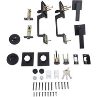 Türgriff-Set für Doppeltüren (schwarz) - Robuste Einsteckschlösser mit verstellbarem Lochabstand - Modernes Design für Haustüren & Zimmertüren von KKMOON