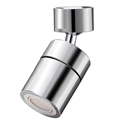 KKNE 720° Drehbarer Wasserhahn-Belüfter, Küchenarmatur, verstellbar, 2 Modi, Zerstäuber Wasserhahn, Adapter für Küche und Bad, mit 5 Adapter, Innengewinde 22 mm von KKNE