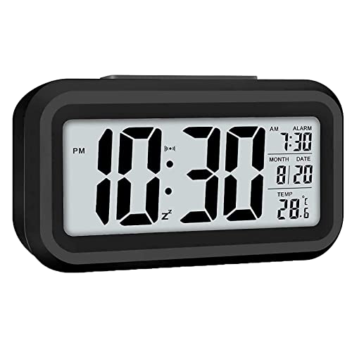 KKNE Digital Alarm Clock - Battery Operated Alarm Clock mit LCD Temperature Display, Snooze Light, Date | Geeignet für Kinder und Erwachsene von KKNE