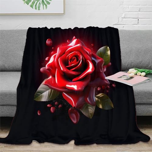 3D Drucken Blanket Rose Flauschig Decke Microfaser Bequem Und Atmungsaktiv Schlafdecke Tagesdecke Weich Und Warme Für Teens Erwachsene 80x90inch(200x230cm) von KKOLASXZE