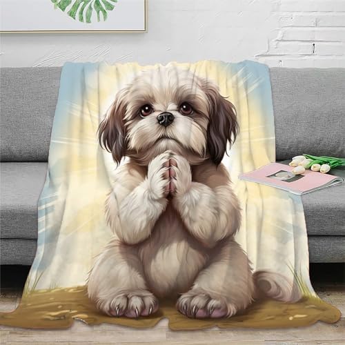 3D Drucken Blanket Shih Tzu Flauschig Decke Microfaser Bequem Und Atmungsaktiv Schlafdecke Tagesdecke Weich Und Warme Für Teens Erwachsene 60x80inch(150x200cm) von KKOLASXZE