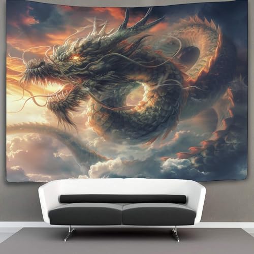KKOLASXZE 3D Druck Drache Wandteppiche Poster Ornament Wandbehang Wandteppich Raumteiler Vorhang Für Wohnzimmer Schlafzimmer Tapisseries 180cmx230cm von KKOLASXZE