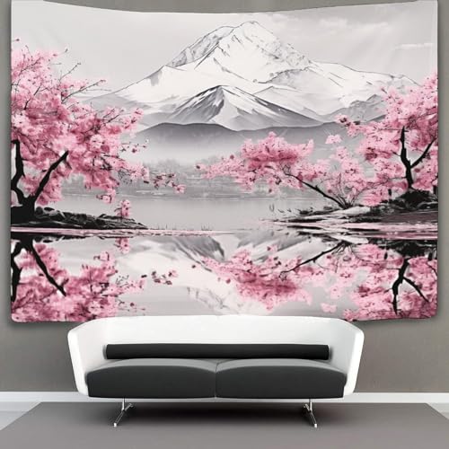 KKOLASXZE 3D Druck Japanische Kirsche Wandteppiche Poster Ornament Wandbehang Wandteppich Raumteiler Vorhang Für Wohnzimmer Schlafzimmer Wohnheim Dekor Tapisseries 150cmx200cm von KKOLASXZE