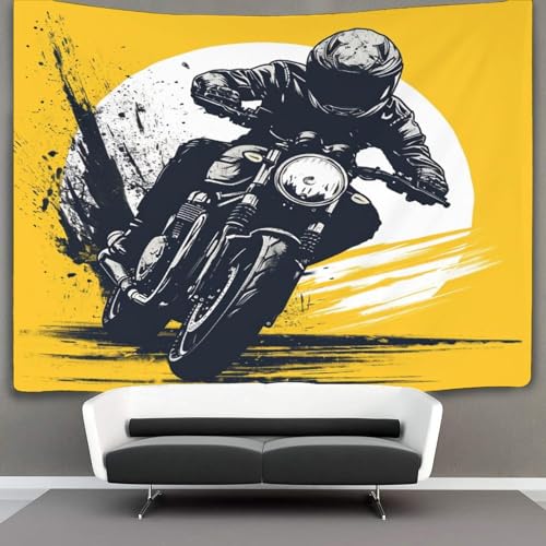 KKOLASXZE 3D Druck Motorrad Wandteppiche Poster Ornament Wandbehang Wandteppich Raumteiler Vorhang Für Schlafzimmer Wohnzimmer Wohnkultur Tapisseries 130cmx150cm von KKOLASXZE