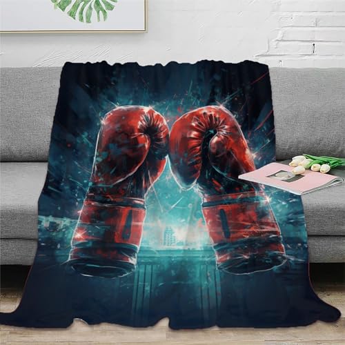 KKOLASXZE 3D Drucken Blanket Boxhandschuh Sofadecke Microfaser Bequem Und Atmungsaktiv Schlafdecke Tagesdecke Weiche Decke Für Teens Erwachsene 60x80inch(150x200cm) von KKOLASXZE