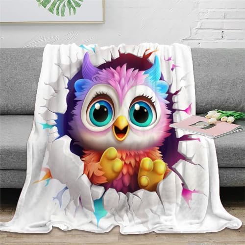 KKOLASXZE 3D Drucken Blanket Eule Sofadecke Microfaser Bequem Und Atmungsaktiv Superweiche Decke Weiche Decke Camping Für Erwachsene Kinder 60x80inch(150x200cm) von KKOLASXZE