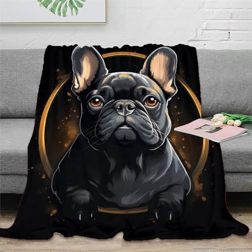 KKOLASXZE 3D Drucken Blanket French StierHund Wohndecke Microfaser Bequem Und Atmungsaktiv Superweiche Decke Weiche Decke Camping Für Erwachsene Kinder 60x80inch(150x200cm) von KKOLASXZE