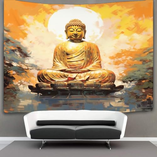 KKPBHTYVG 3D Druck Buddha Wandteppiche Poster Ornament Wandbehang Wandteppich Wanddeko Wandbehang Für Wohnzimmer Schlafzimmer Tapisseries 180cmx230cm von KKPBHTYVG