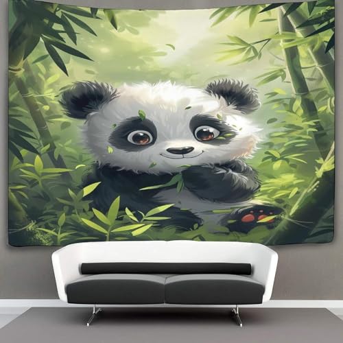 KKPBHTYVG 3D Druck Panda Wandteppiche Poster Ornament Wandbehang Wandteppich Raumteiler Vorhang Für Wohnzimmer Schlafzimmer Wohnheim Dekor Tapisseries 100cmx150cm von KKPBHTYVG