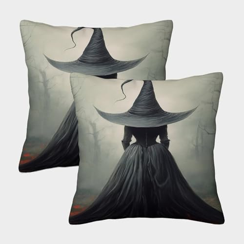 KKPBHTYVG Black Hat Hexe Kissenbezug 2er Set Kissenbezüge Wohnzimmer Kissenhülle Sofakissen Polyester Polster Textil Für Sofa Schlafzimmer Couch Outdoor Deko Kissen 40x40cm KKPBHTYVG Black Hat Hexe Kissenbezug 2er Set Kissenbezüge Wohnzimmer Kissenhülle Sofakissen Polyester Polster Textil Für Sofa Schlafzimmer Couch Outdoor Deko Kissen 40x40cm von KKPBHTYVG