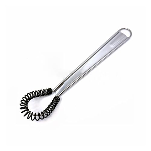 1 Stück Edelstahl, Kompatibel Magic Hand Held Spring Kitchen Eier Saucen Mixer Eierstöpsel Küchenzubehör Schneebesen (Farbe: Silber) (Schwarz glänzend) von KKPLO