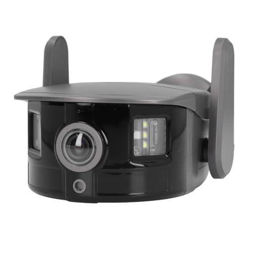 KKPLZZ 3MP Outdoor-Überwachungskamera HD 1080P Superweitwinkel-Fisheye-Objektiv-Überwachungskamera für Gate Road 100 Bis 240 V (EU-Stecker) von KKPLZZ