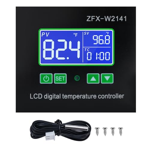 KKPLZZ Digital Temperatur Controller, Programmierbarer Thermostat mit Digitalem Display für Meeresfrüchte -Maschinen -Kühlschränke -67F Bis 248F von KKPLZZ