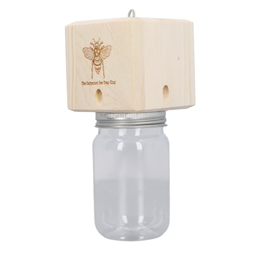 KKPLZZ Holz Carpenter Bienenfalle, Sichere Hängende Holzbienenfalle für Gartendeckel Traufe von KKPLZZ