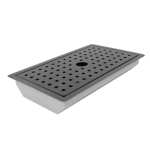 KKPLZZ Küchenspüle, Edelstahl Kleiner Stangenspüle Workstation Becken mit Wasserentwässerungsschale und Maschenabdeckung für Arbeitsplattenwohnungen (Schwarz) von KKPLZZ