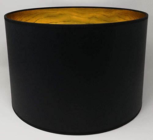 Lampenschirm Zylinder Form Schwarz Stoff Gold Futter Handarbeit Verschiedene Größen Deckenanhänger Lampenschirm Zylinder Form Schwarz Stoff Gold Futter Handarbeit Verschiedene Größen Deckenanhänger von KKPW
