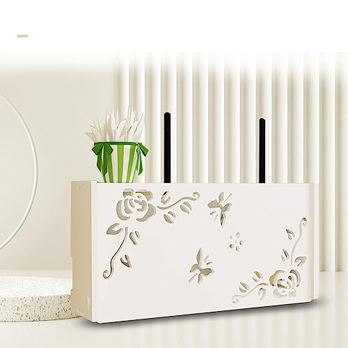 KKRANG Router Regale Aufbewahrungsbox Router Aufbewahrungsbox Wandmontage Regal Schnüre Wifi Regal Box Holz Wand Aufbewahrungsbox D40 x 9,5 x 20 cm von KKRANG