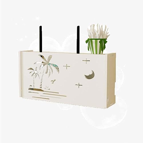KKRANG Schwebendes Regal für WLAN-Router, Aufbewahrungsbox für WLAN-Router, Kabel-Aufbewahrungsbox für Wireless-Router, E40 x 9,5 x 20 cm von KKRANG