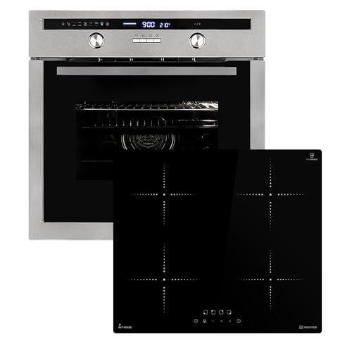 Autarkes Herdset: 60cm Einbaubackofen EB8013ED + 59cm Induktionskochfeld IH85900RL | Drehspieß | Kerntemperaturfühler | Grill | Heißluft | Teleskopauszüge | Automatik-Timer | SET8013IH859RL von KKT KOLBE