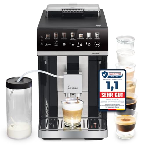 KKT KOLBE Kaffeevollautomat mit Milchbehälter, Milchschaumdüse und Zubehör, 2 Tassen Funktion, 15 Bar, 7-stufiges Mahlwerk, Touchscreen, Automatische Reinigung, 7 Getränke Barista One KKT KOLBE Kaffeevollautomat mit Milchbehälter, Milchschaumdüse und Zubehör, 2 Tassen Funktion, 15 Bar, 7-stufiges Mahlwerk, Touchscreen, Automatische Reinigung, 7 Getränke Barista One von KKT KOLBE