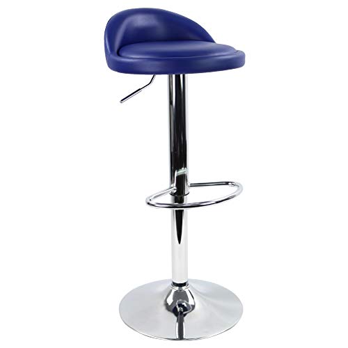 KKTONER Barhocker Tresenhocker höhenverstellbar 60-80cm mit Fußstütze PU Leder Blau KKTONER Barhocker Tresenhocker höhenverstellbar 60-80cm mit Fußstütze PU Leder Blau von KKTONER