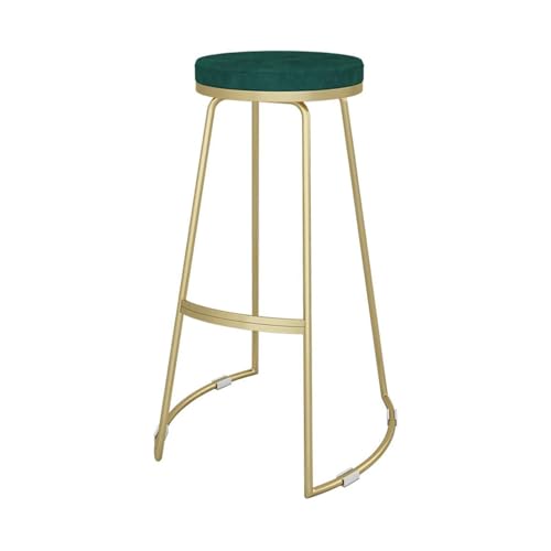 KKTX 65 cm Hoher Stuhlhocker in Vergoldeten Metallbeinen Mit Flanellstoff Aus Flam Modern Dining Pubs Mit Pubs Mit Fußstütze GepolstertGreen,65cm von KKTX