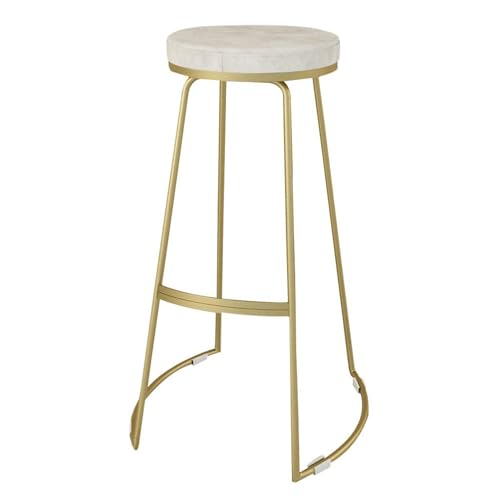 KKTX 65 cm Hoher Stuhlhocker in Vergoldeten Metallbeinen Mit Flanellstoff Aus Flam Modern Dining Pubs Mit Pubs Mit Fußstütze GepolstertWhite,65cm von KKTX
