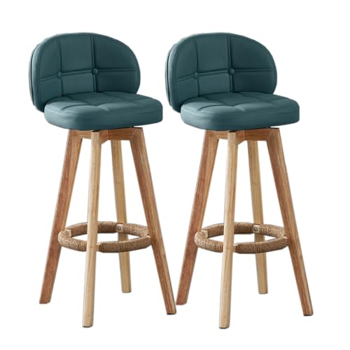 KKTX Drehbarer Barhocker, 2er-Set, moderner Empfangsstuhl, Küchenstuhl, Rahmen in Naturholzfarbe mit Holzbeinen für Bar, Zuhause, Büro, CaféGreen,83cm KKTX Drehbarer Barhocker, 2er-Set, moderner Empfangsstuhl, Küchenstuhl, Rahmen in Naturholzfarbe mit Holzbeinen für Bar, Zuhause, Büro, CaféGreen,83cm von KKTX