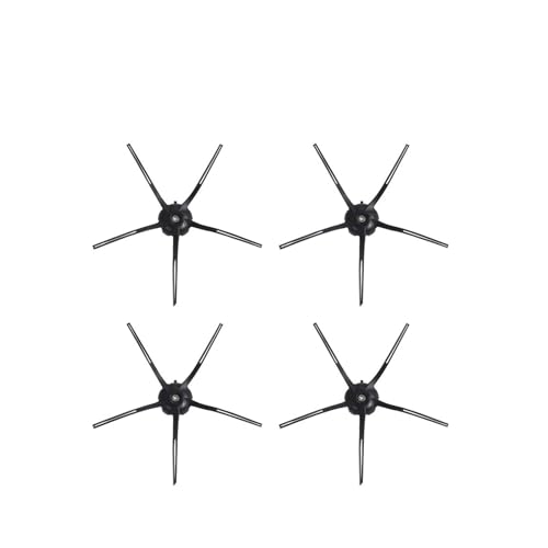Seitenbürste, kompatibel mit XiaoMi, kompatibel mit Roborock, E25 E35 S5 Max S50 S51 S55 S6 S60 S6 MaxV S6 Pure, Seitenbürste for Roboterstaubsauger(4 pcs black) von KKUWVEAMP