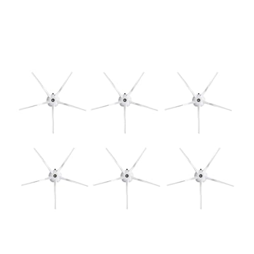 Seitenbürste, kompatibel mit XiaoMi, kompatibel mit Roborock, E25 E35 S5 Max S50 S51 S55 S6 S60 S6 MaxV S6 Pure, Seitenbürste for Roboterstaubsauger(6 pcs white) von KKUWVEAMP
