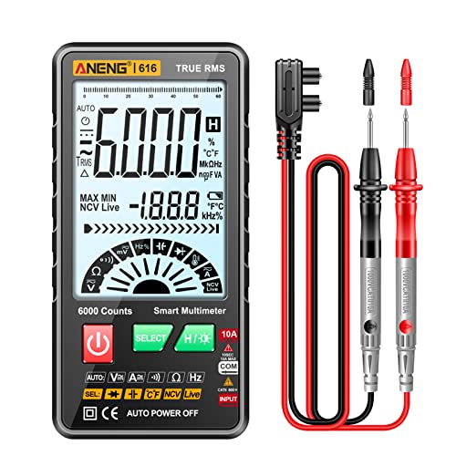 ANENG 616 Smart Digital Multimeter Auto Range 6.000 Counts NCV Universal Meter True RMS Handheld Multifunktionaler Tester Voltmeter Amperemeter mit Hintergrundbeleuchtung Taschenlampe von KKnoon