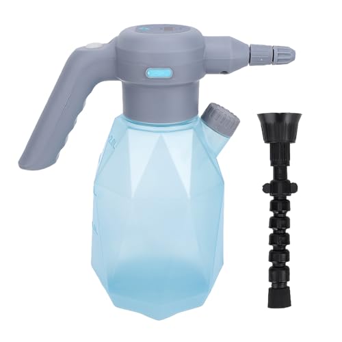 KKnoon 0,5 Gallonen elektrischer Sprühtopf, 2 l, transparente Sprühflasche mit Messbecher, 3 Geschwindigkeiten einstellbar, automatische Gießkanne, (2L transparente Flasche mit Rhombusmuster (mit) von KKnoon