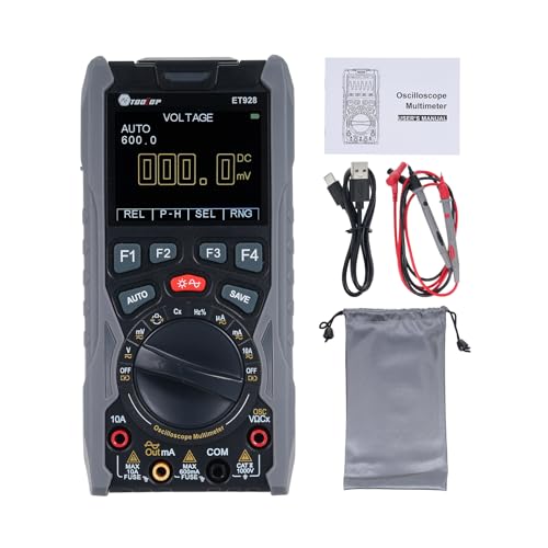 KKnoon 3-in-1-Oszilloskop, Multimeter, Signalgenerator, 6000 Ziffern, Zählung von elektrischem Strom, Spannung, Kapazität, Widerstand, Diode, Frequenz, Ein/Aus, Tester, Datenspeicherung von KKnoon