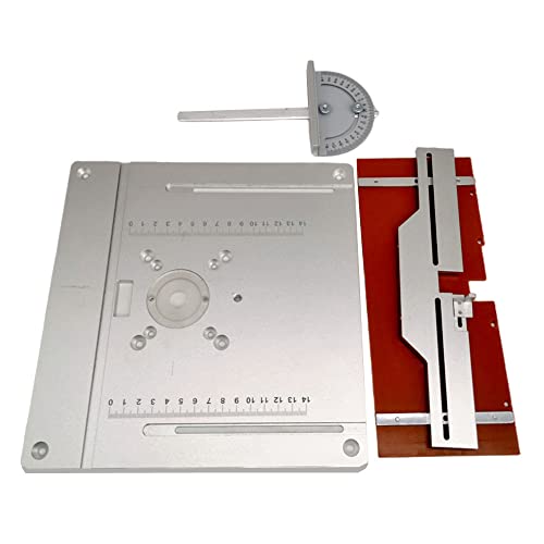 KKnoon Set mit 4 Frästisch-Einlegeplatten Aluminiumlegierung Holzfräsen Flip-Board Trimmmaschine Gravur Hilfswerkzeug Holzbearbeitungsbänke von KKnoon