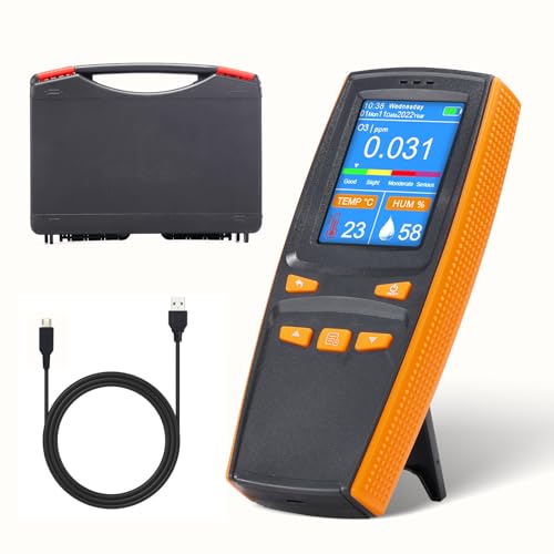 KKnoon Tragbarer Ozonanalysator Multifunktionaler O3 Ozonmesser Luftdetektor Intelligenter Sensor Ozonmessgerät Luftqualität Verschmutzungsmonitor von KKnoon