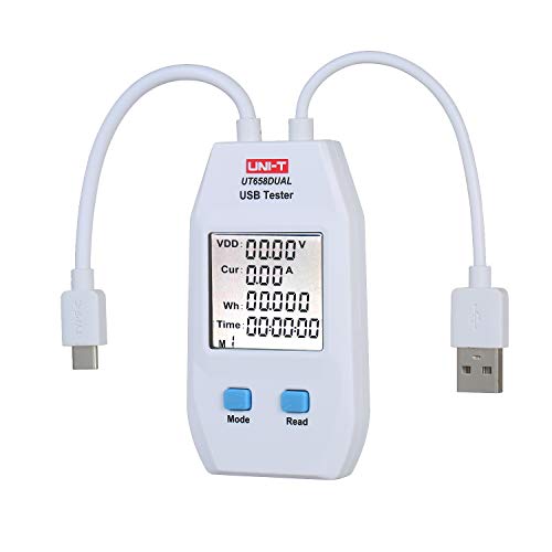 KKnoon USB-Leistungsmesser LCD USB-Tester Detektor Voltmeter Amperemeter Digital Power Capacity Tester (UT658-Dual) von KKnoon