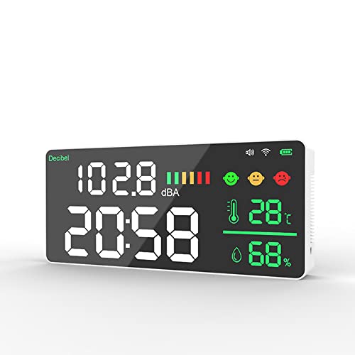 KKnoon WiFi Decibel Meter 4in1 Temperatur Luftfeuchtigkeit Dezibel Test Wecker 11 Zoll LED Farbdisplay Intelligent Linkage APP Control Noise Decibel Meter KKnoon WiFi Decibel Meter 4in1 Temperatur Luftfeuchtigkeit Dezibel Test Wecker 11 Zoll LED Farbdisplay Intelligent Linkage APP Control Noise Decibel Meter von KKnoon